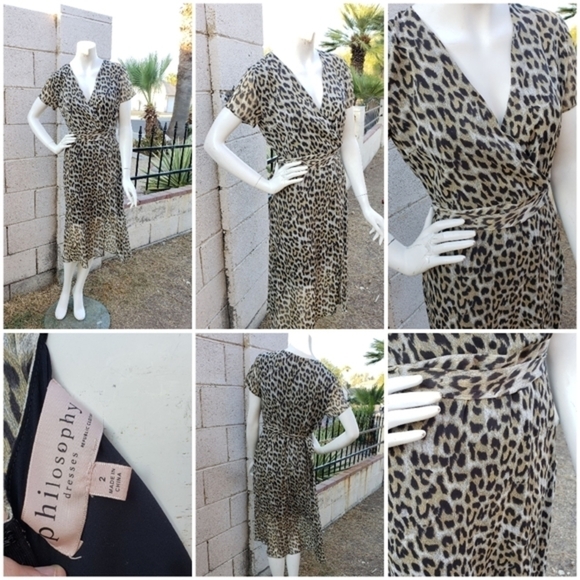 Philosophy ApparelAnimal Print Surplice Neck Dress - Picture 2 of 2